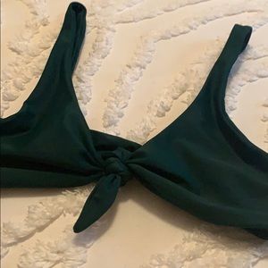 Dark Green Stone Fox Swim Top